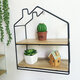 Wooden Wall Mounted Shelf Chimney House Hanging Storage Shelf Floating Rack Book Holder Bookshelf Home Office Decor