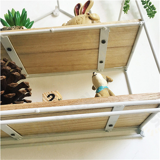 Wooden Wall Mounted Shelf Chimney House Hanging Storage Shelf Floating Rack Book Holder Bookshelf Home Office Decor