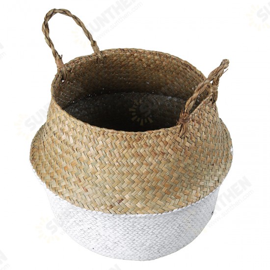 Woven Flower Basket Foldable Bamboo Storage Toy Dirty Clothes Basket Home House Supplies