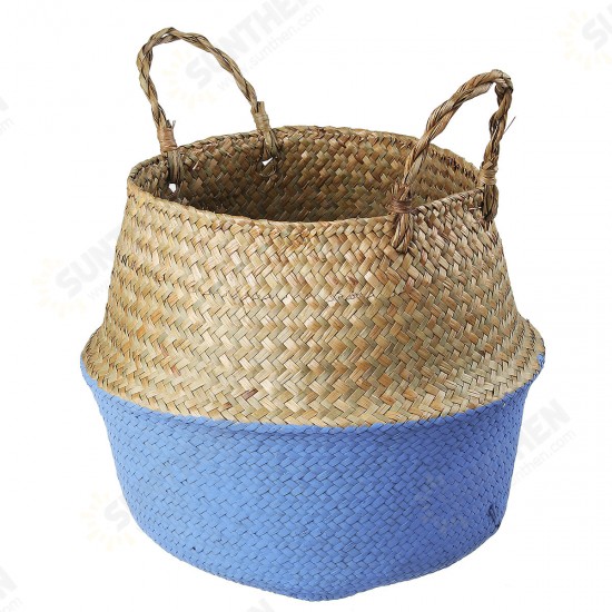 Woven Flower Basket Foldable Bamboo Storage Toy Dirty Clothes Basket Home House Supplies