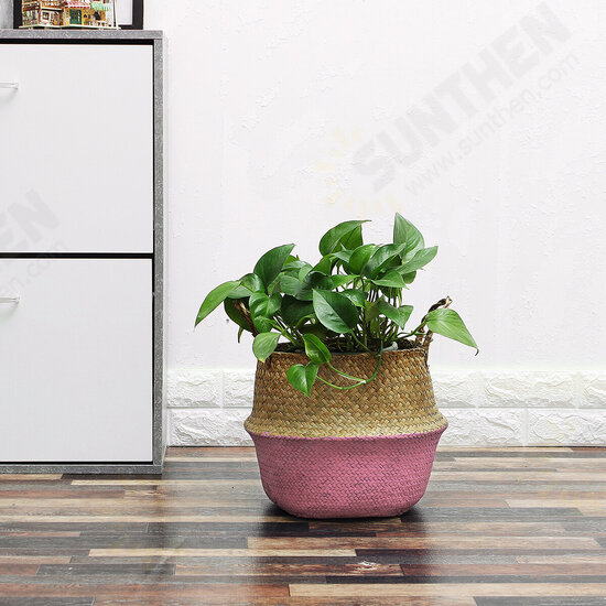 Woven Flower Basket Foldable Bamboo Storage Toy Dirty Clothes Basket Home House Supplies