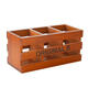 Retro Wooden Storage Box Desktop Cosmetic Makeup Organizer 3 Grids Pen Holder Remote Control Storage Box Vintage Home Decor