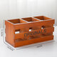 Retro Wooden Storage Box Desktop Cosmetic Makeup Organizer 3 Grids Pen Holder Remote Control Storage Box Vintage Home Decor