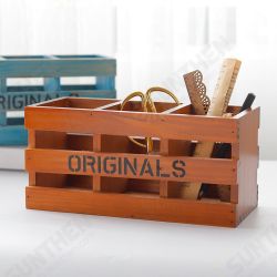 Retro Wooden Storage Box Desktop Cosmetic Makeup Organizer 3 Grids Pen Holder Remote Control Storage Box Vintage Home Decor Retro Wooden Storage Box Desktop Cosmetic Makeup Organizer 3 Grids Pen Holder Remote Control Storage Box Vintage Home Decor