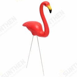 1 Pair Red Lawn Flamingo Figurine Plastic Party Grassland Garden Ornaments Decor 1 Pair Red Lawn Flamingo Figurine Plastic Party Grassland Garden Ornaments Decor