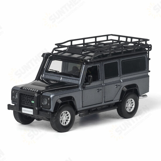 1:32 Alloy Land Rovers Defenders Rear Wheel Pull Back Diecast Car Model Toy with Sound Light for Gift Collection