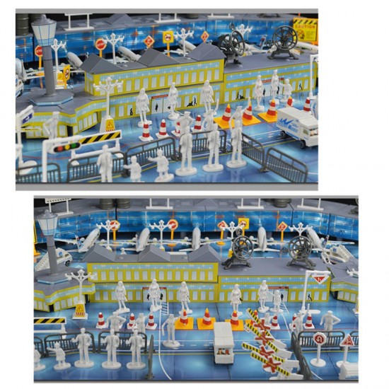 200 pcs Set Simulation Airport Scene Toy Set Aircraft Model Children's Toys Gift Decora