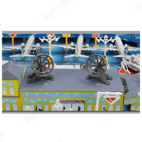 200 pcs Set Simulation Airport Scene Toy Set Aircraft Model Children's Toys Gift Decora