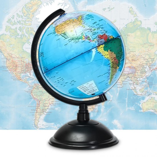 20cm Blue Ocean World Globe Map With Swivel Stand Geography Educational Toy Gift