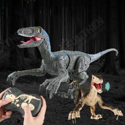 2.4G 5CH RC Raptors Velociraptor Dinosaur Electric Walking Simulation Animal Remote Control Jurassic Dinobot Model with Sound and Lights Toy for Kids Gift 2.4G 5CH RC Raptors Velociraptor Dinosaur Electric Walking Simulation Animal Remote Control Jurassic Dinobot Model with Sound and Lights Toy for Kids Gift