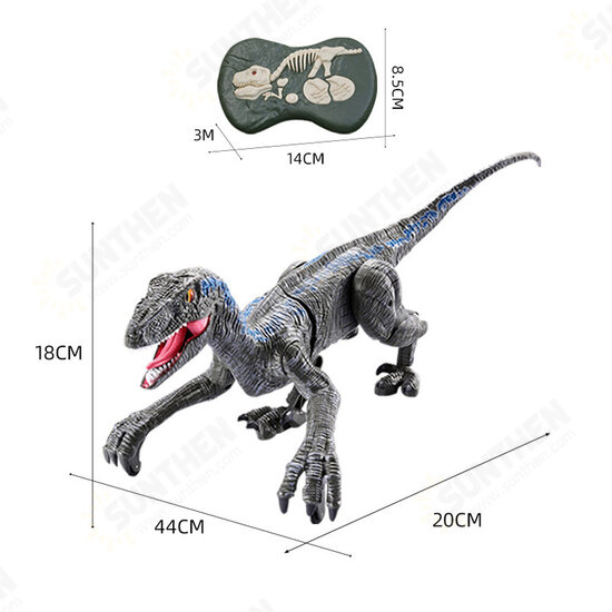 2.4G 5CH RC Raptors Velociraptor Dinosaur Electric Walking Simulation Animal Remote Control Jurassic Dinobot Model with Sound and Lights Toy for Kids Gift