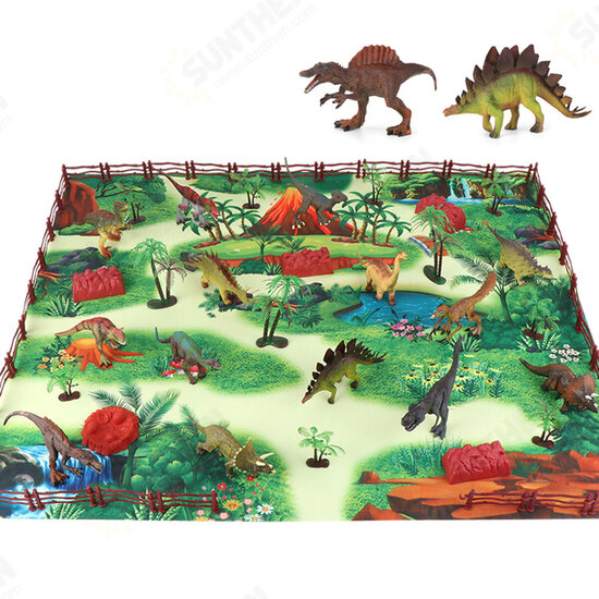 28/33/34/63/65Pcs Multi-style Diecast Dinosaurs Model Play Set Educational Toy with Play Mat for Kids Christmas Birthday Party Gift