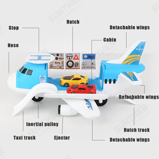 3/7 Pcs Simulation Track Inertia Aircraft Large Size Passenger Plane Kids Airliner Model Toy for Kids Birthdays Christmas Gift