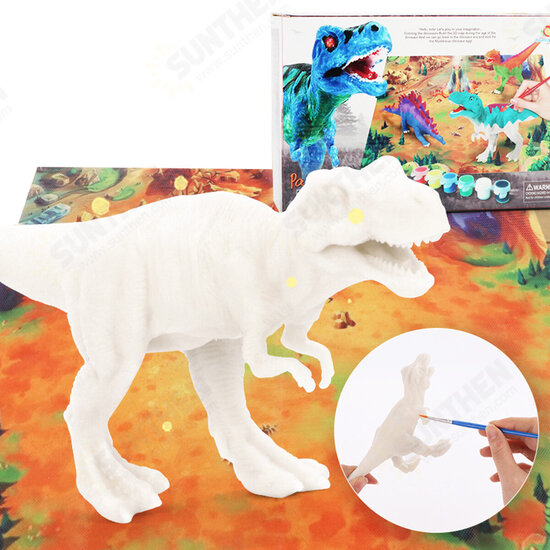 38Pcs Jungle Wildlife Animal Diecast Dinosaur Model Puzzle Drawing Early Education Set Toy for Kids Gift