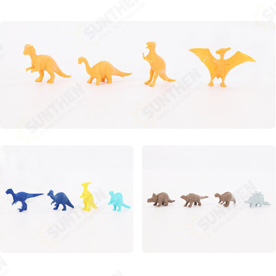 38Pcs Jungle Wildlife Animal Diecast Dinosaur Model Puzzle Drawing Early Education Set Toy for Kids Gift