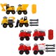 4 IN1 Truck Construction Sliding Vehicle Excavator Detachable Assembly Screw Nut Puzzle DIY Assembly Diecast Car Model Toy Set for Kids Gift