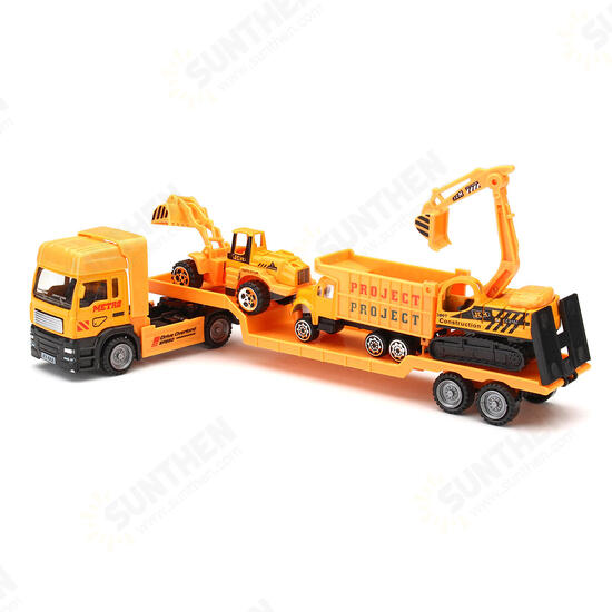 4in1 Kids Toy Recovery Vehicle Tow Truck Lorry Low Loader Diecast Model Toys Construction Xmas