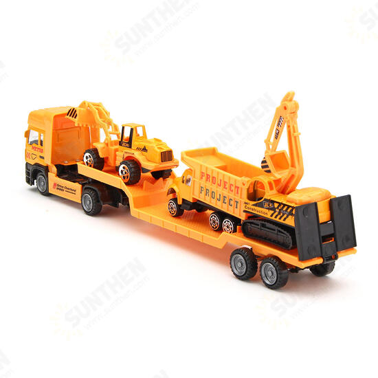 4in1 Kids Toy Recovery Vehicle Tow Truck Lorry Low Loader Diecast Model Toys Construction Xmas