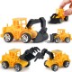 6 Pcs Mini Construction Vehicle Sliding Inertial Bulldozer Excavator Diecast Car Model Toy Set for Kids Birthday Gift