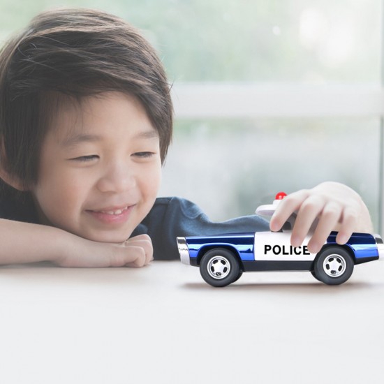 Alloy Police Pull Back Diecast Car Model Toy for Gift Collection Home Decoration
