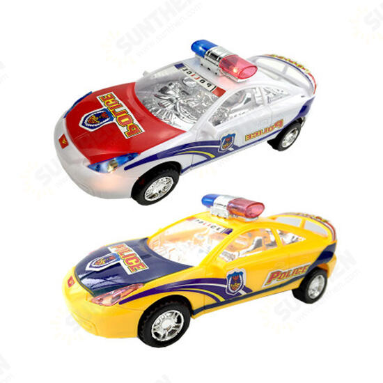 Children's Electric Alloy Simulation Po lice Car Diecast Model Toy with LED Light and Music