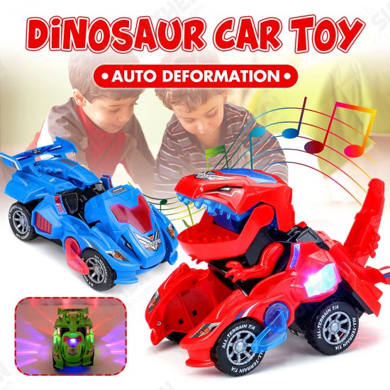 Creative Dinosaur Deformation Toy Car Puzzle Dinosaur Electric Toy Car Light and Music Electric Deformation Dinosaur Toys