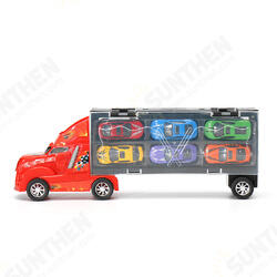 Container Truck With 12 Alloy Car Puzzle Simulation Car Model Chess Sound Toy Gift Container Truck With 12 Alloy Car Puzzle Simulation Car Model Chess Sound Toy Gift