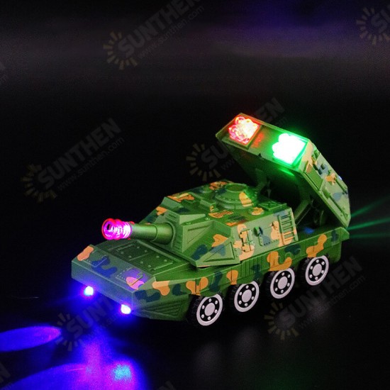 Electric Acousto-optic Universal Wheel Transform Armed Vehicle Model with LED Lights Music Diecast Toy for Kids Gift