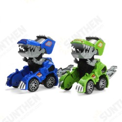 Electric Deform Dinosaur Automatically Turn Car Toy with Music Flashing LED Lights for Kids Gift Collection Electric Deform Dinosaur Automatically Turn Car Toy with Music Flashing LED Lights for Kids Gift Collection