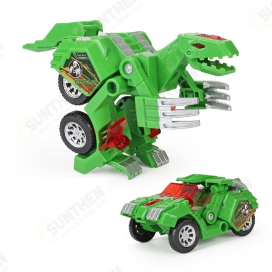 Electric Transformed Dinosaur Chariot Car Diecast Model Toy with LED Lights for Kids Gift