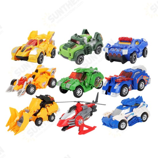 Electric Transformed Dinosaur Chariot Car Diecast Model Toy with LED Lights for Kids Gift