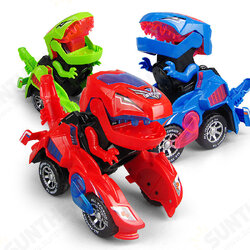 Electric Transforming T-Rex Dinosaur Car with Light Sound Animal Diecast Model Toys Electric Transforming T-Rex Dinosaur Car with Light Sound Animal Diecast Model Toys