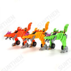 Electric Transforming T-Rex Dinosaur LED Car with Light Sound Diecast Model Toy Electric Transforming T-Rex Dinosaur LED Car with Light Sound Diecast Model Toy