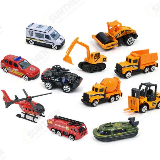 Engineering Alloy Car Diecast Model Set Portable Storage Large Container Transport Vehicle 6 Loaded Car