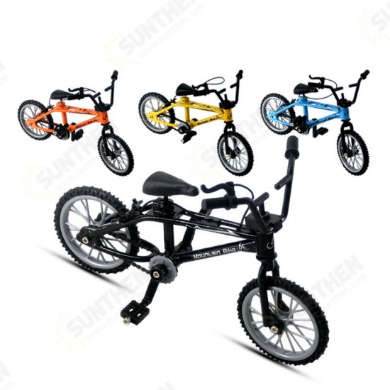 Mini Simulation Alloy Finger Bicycle Retro Double Pole Bicycle Model w/ Spare Tire Diecast Toys With Box Packaging