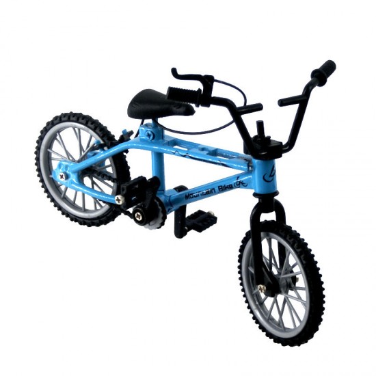 Mini Simulation Alloy Finger Bicycle Retro Double Pole Bicycle Model w/ Spare Tire Diecast Toys With Box Packaging
