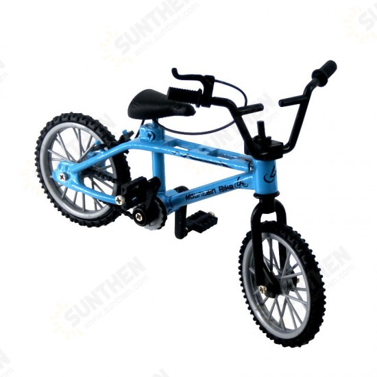 Mini Simulation Alloy Finger Bicycle Retro Double Pole Bicycle Model w/ Spare Tire Diecast Toys With Box Packaging