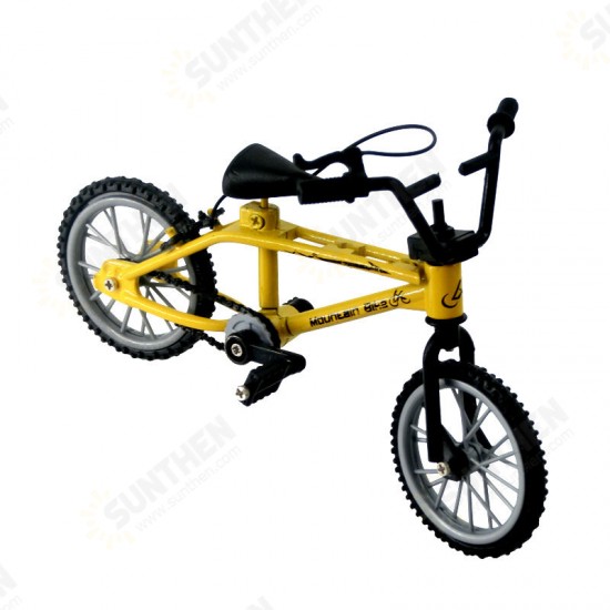 Mini Simulation Alloy Finger Bicycle Retro Double Pole Bicycle Model w/ Spare Tire Diecast Toys With Box Packaging