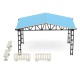 Model Layout Building Parking Shed With 2 Fences 2 Benches HO Scale 1:87 Kit