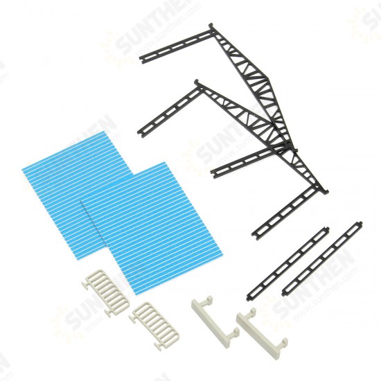 Model Layout Building Parking Shed With 2 Fences 2 Benches HO Scale 1:87 Kit