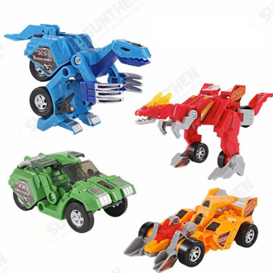 Multi-color Electric Jurassic Tyrannosaurus Deformation Dinosaur Diecast Car Model with LED Light Educational Toy for Kids Gift