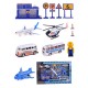 Multiple Styles Engineering Military Aviation Sanitation Fire Truck Car Diecast Model Toy Set for Kid Gift