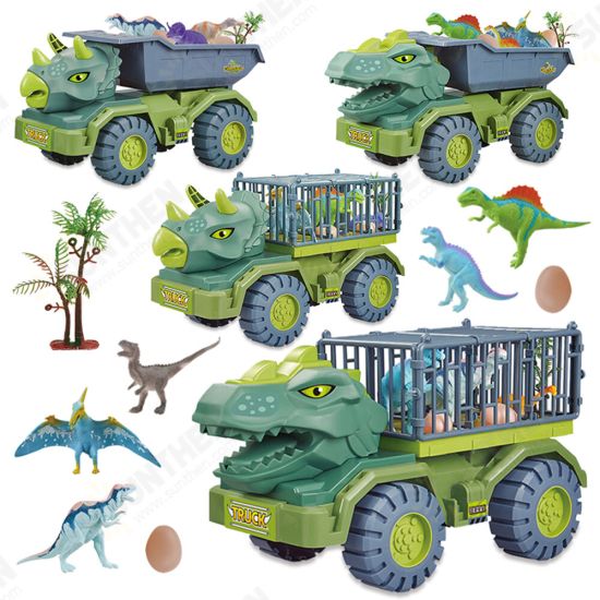 New Style Children Dinosaur Transport Car Inertial Cars Carrier Truck Toy Pull Back Vehicle Toy with Dinosaur Gift for Children