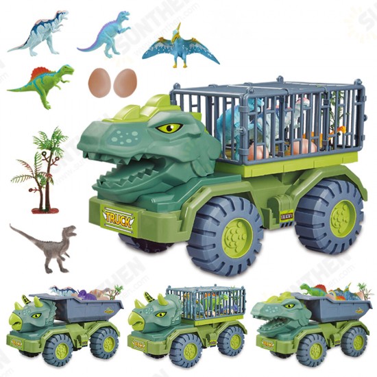 New Style Children Dinosaur Transport Car Inertial Cars Carrier Truck Toy Pull Back Vehicle Toy with Dinosaur Gift for Children