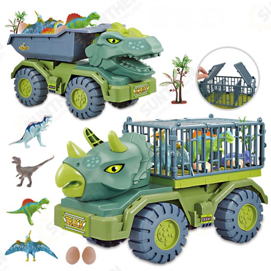 New Style Children Dinosaur Transport Car Inertial Cars Carrier Truck Toy Pull Back Vehicle Toy with Dinosaur Gift for Children