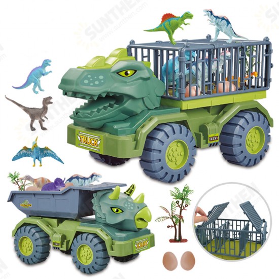 New Style Children Dinosaur Transport Car Inertial Cars Carrier Truck Toy Pull Back Vehicle Toy with Dinosaur Gift for Children