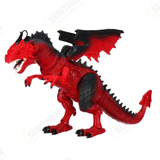 Remote Control 360° Rotate Spray Dinosaur with Sound LED Light and Simulate Flame Diecast Model Toy for Kids Gift