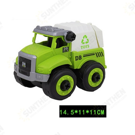 Sanitation Vehicle Assembly Set With Screwdriver Children Assembled Educational Toys