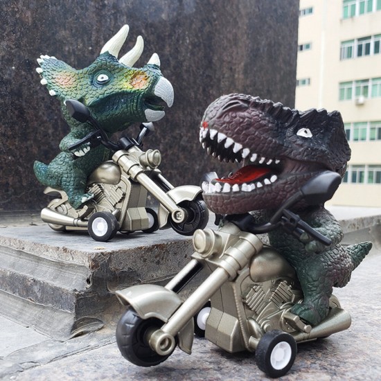 Simulation Dinosaur Inertial Motorcycle Model Tyrannosaurus Triceratops Dinosaur Toy Car Toys for Boys Girls Birthday Gift