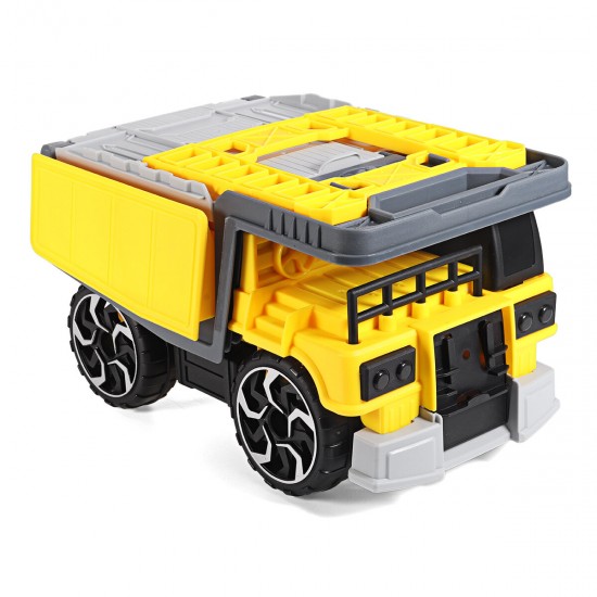 Simulation Inertia Deformation Track Engineering Vehicle Diecast Car Model Toy with Storage Parking Lot for Kids Birthdays Gift